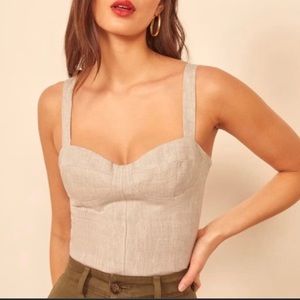NWT Reformation Libra Top Oatmeal sz 10